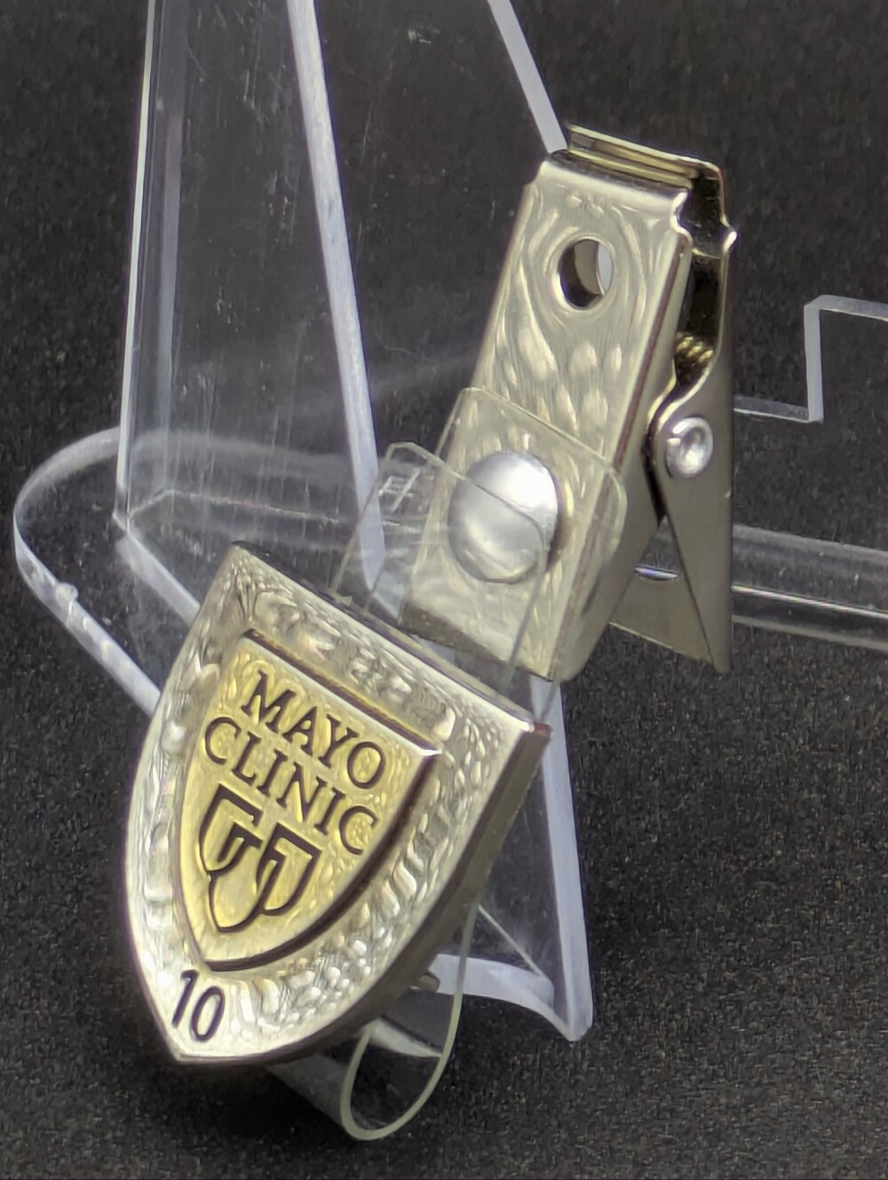Mayo Clinic 10 Year Anniversary Lanyard ID Badge Accent Clip Pin Healthcare
